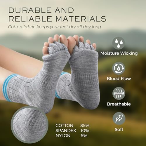 Image of Toe Separator Socks,Foot Alignment Sock for Health Care, Pain Relief, Bunion Corrector, Breathable Toe Socks