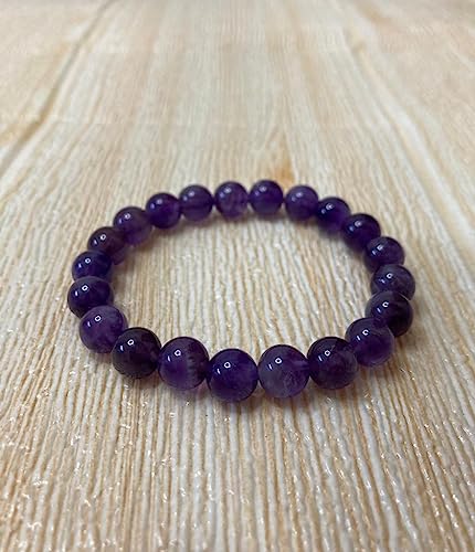 Pulseira Ametista 8mm Pedra Natural Feminina Masculina
