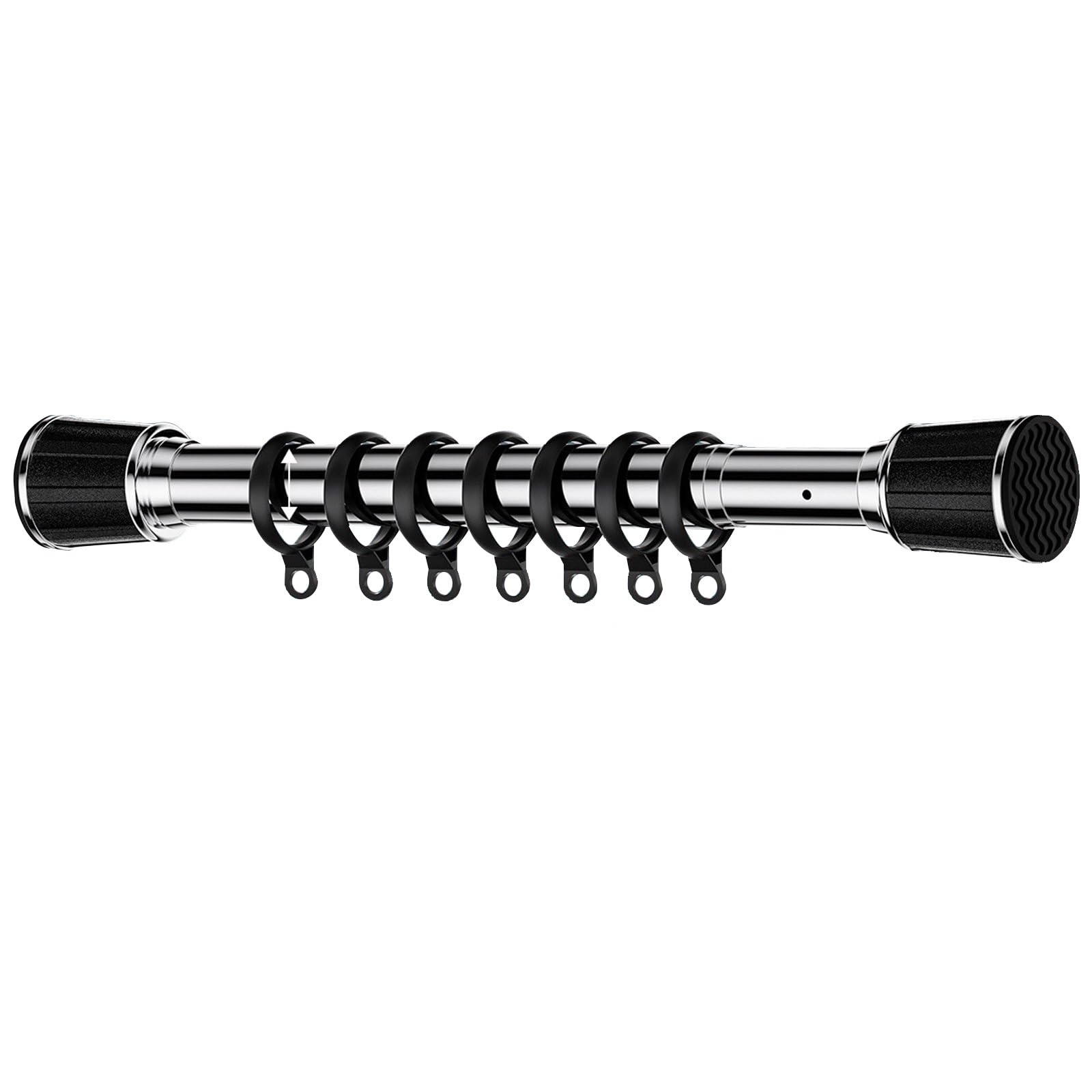 Barra de acero inoxidable de alta calidad ajustable de 40 a 500 cm, 3 m de diámetro, ideal para armario, ducha, separador de ambientes (color acero inoxidable)