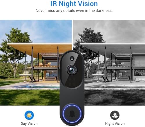 1080p Wireless Cameras & Monitor Video Doorbell Camera for Home Security, Pet dog Monitor, Cloud Storage, AI Human Detection, Night Vision, Two Way Audio, Indoor Outdoor Surveillance, 2.4G Wi-Fi Only — view 3