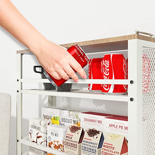 Fusehome Slim Kitchen Storage Cart, 3 Tier Metal Rolling Utility Cart Mesh Basket, Multifunction Wire Basket Shelf Trolley For Home Laundry, Bathroom, Living Room, White #TOP7