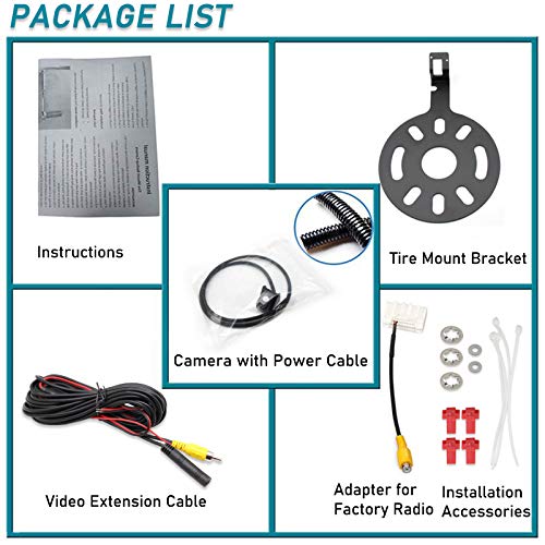 EWAY Car Backup Reverse Rear View Spare Tire Mount Camera for Jeep Wrangler 20072018 Waterproof