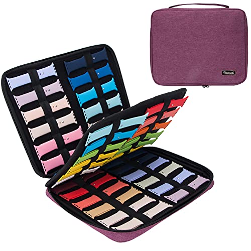 PACMAXI 48 Watch Bands Storage Bag, Watch Band Carrying Case Fits for the Most Sizes of Watch Bands, Organizer for Watch Bands Holds 48 Pieces, Bag Only (Purple)