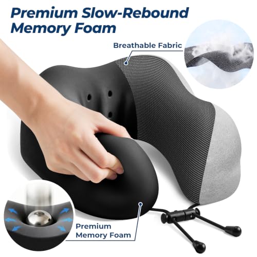 Image of ExploreBliss Travel Pillow, Neck Pillow Airplane, Light Grey