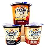 Cream of Wheat, NEW! Hot Cereal To-Go Cups, Variety 6 Pack + FREE 24 count pack of Plastic Spoons, 2 cups each of CINNABON, MAPLE BROWN SUGAR WALNUT, MIXED BERRY (2.29 oz cups)