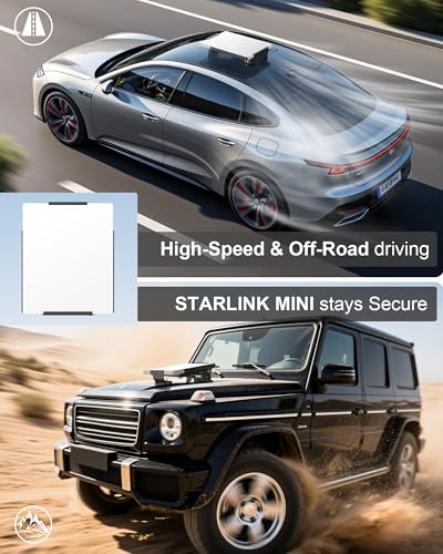 Image of for Starlink Mini Mount, Magnetic Starlink Mini Car Mount Base Suction Cup Accessories Truck RV Flat Rack Roof Sunroof Kit Boat V4,for Camping, High-Speed & Extreme Conditions (Black)