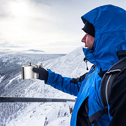 4 Oz Hip Flask With Funnel, Stainless Steel Whiskey Flask Portable Pocket Hip Flask For Men 100% Leak Proof Pocket Flask For Climbing Camping Barbecue Bar Party Drinker Black #TOP3