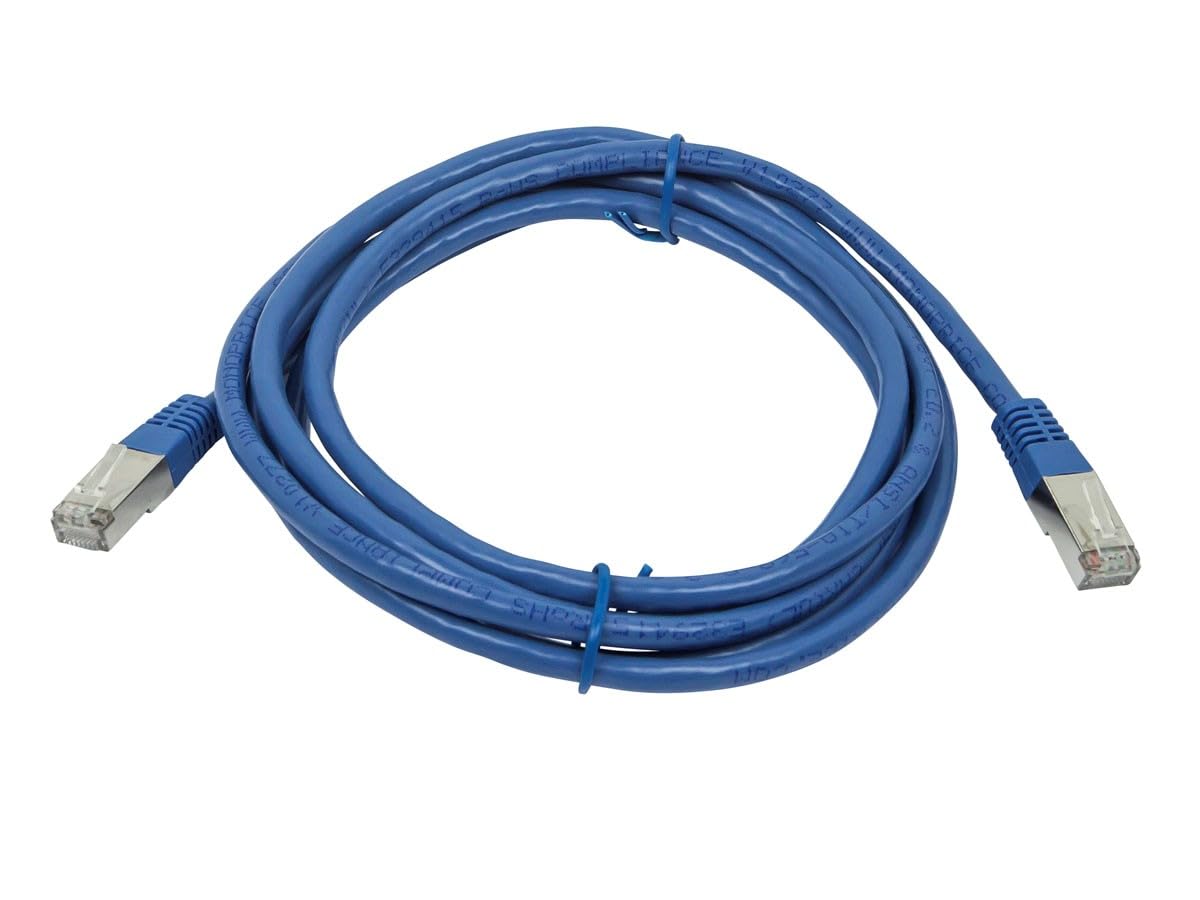 Monoprice Cat6A 7ft Blue Patch Cable Double Shielded (S/FTP) 26AWG 10G Pure Bare Copper Molded RJ45 Entegrade Series Ethernet Cable - Image 4