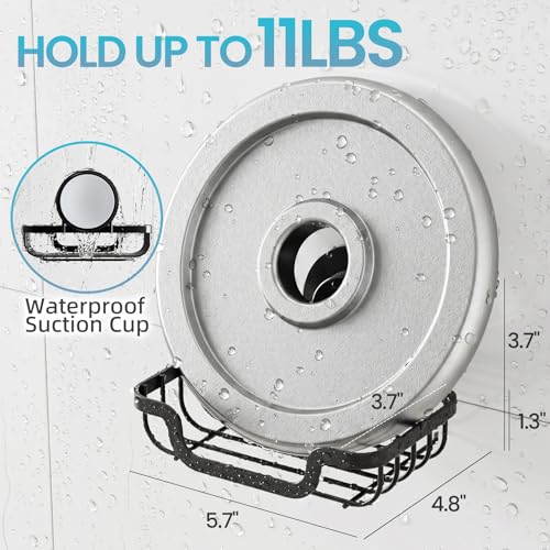 Image of TAILI Soap Dish, Bar Soap Holder Suction Cup, Stainless Steel Sponge Holder | Soap Dish for Shower Wall, Self-Draining Soap Holder Shower for Bathroom & Kitchen, Black