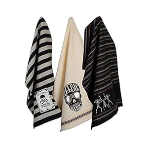 DII Happy Halloween Dishtowel Collection Embellished Cotton Kitchen Hand Towel Set, 18x28, Skeleton, 3 Count DII Happy Halloween Dishtowel Collection Embellished Cotton Kitchen Hand Towel Set 18×28 Skeleton 3 Count