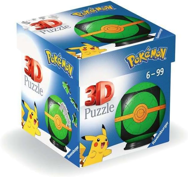 Ravensburger 3D Puzzle 11626 - Puzzle-Ball Pokémon Pokéballs - Finsterball - [EN] Dusk Ball - für große und Kleine Pokémon Fans ab 6 Jahren: Erlebe Puzzles in der 3. Dimension