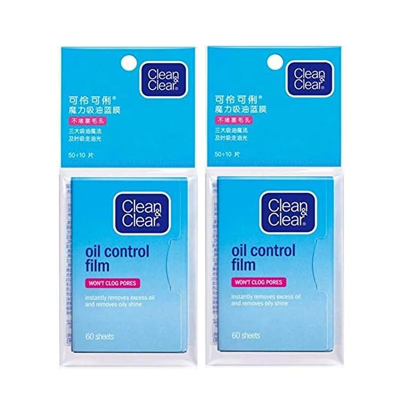 Beauty-Kate-Compatible-Oil-Control-Film-Blotting-Paper-Replacment-for-Clean-Clear-Oil-absorbing-Sheets-60-Sheets-Pack-of-2 Oil Control Film Replacment for Clean & Clear Oil-Absorbing Sheets,2 Pack(total 120sheets)Oil Blotting Sheets For Face,9%Larger Makeup Friendly High-performance Handy Face Blotting Paper for Oily Skin