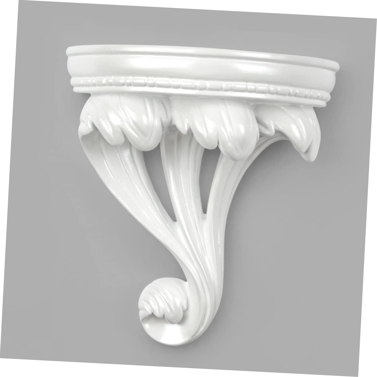 Mensola da parete in macramè, design barocco, stile vintage, per libri e articoli vari, in resina bianca, supporto per esposizione e telefono