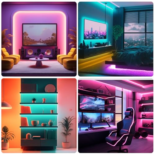 dalattin Led Lights for Bedroom 110FT (1 Roll),Led Smart Strip Lights with App Control Remote Control, RGB LED Light Strips,Music Sync Color Changing Room Decoration Party,Halloween Décor - Image 6