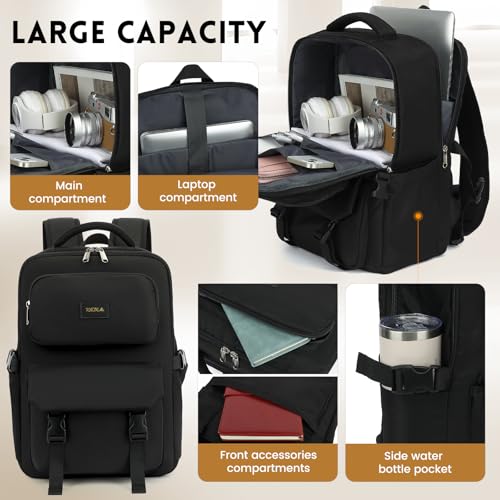 XQXA Travel Backpack For Women Men Flight Approved, Carry on Backpack Bag Luggage, Personal Item Backpack Bag, Laptop Backpack Casual Daypack for travel, work, daily life, business trips (Black)2