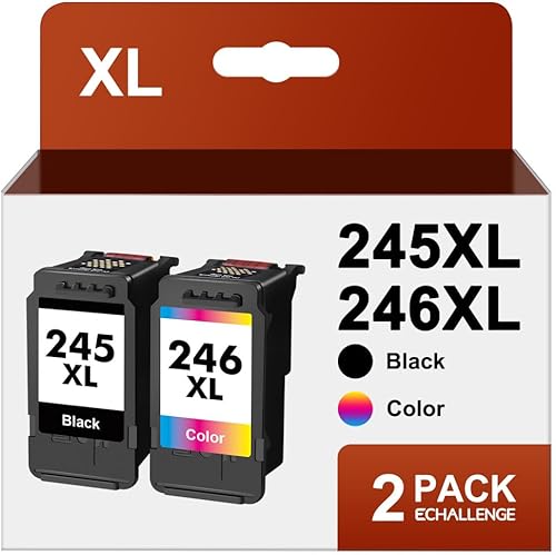 ECHALLENGE PG-245 CL-246 Cartucho de tinta de alta capacidad, paquete de 2 colores combinados de tinta de repuesto para Canon PG-245XL CL246XL