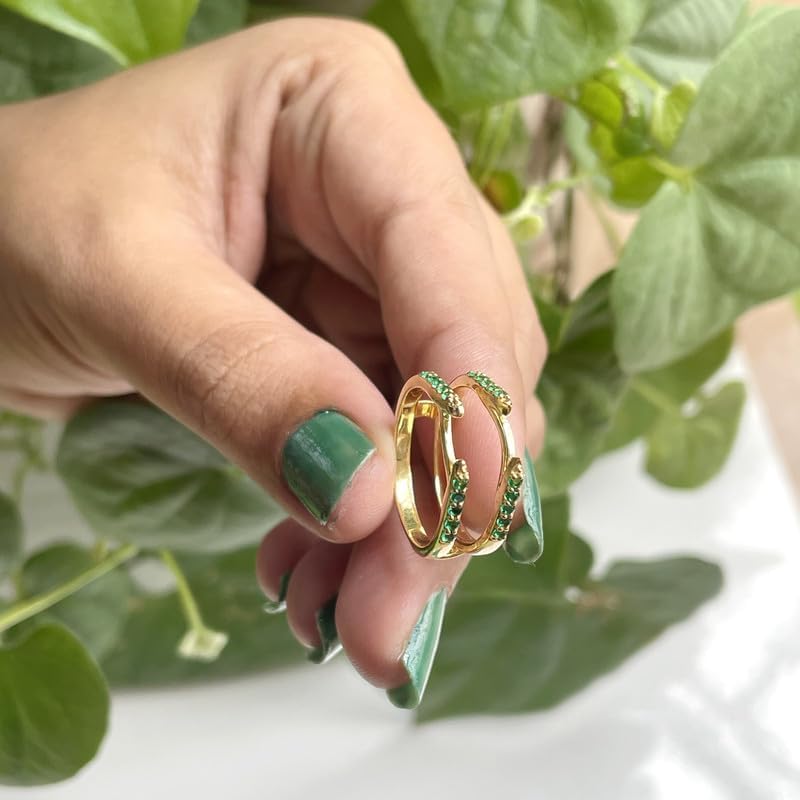 Round Cut Green Emerald Wedding Band Enhancer Guard for Women, 14K White Gold Finish 925 Silver Ladies Green Emerald Wrap Ring