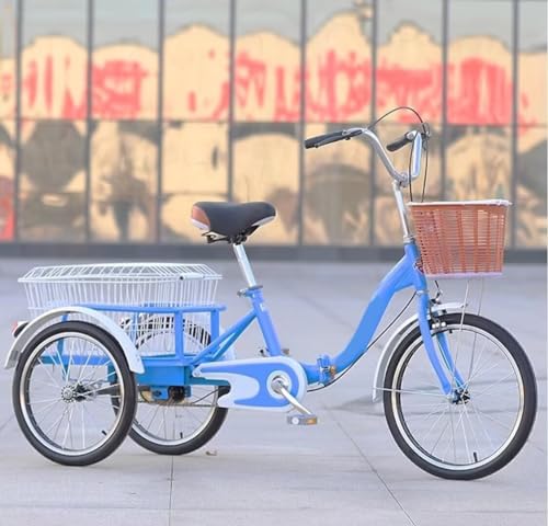 Triciclo Plegable 20 Pulgadas para Adultos Azul miniatura 2