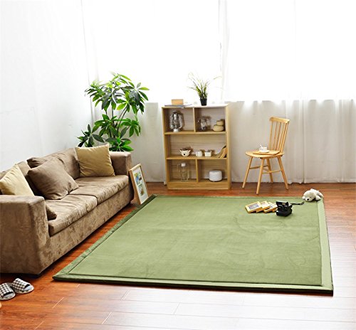 Dmkjdzsw Play Crawling mat for Nursery Baby, Extra Soft Activity Floor Mat for kids Playroom Bedroom-Olive Green-200 * 260cm