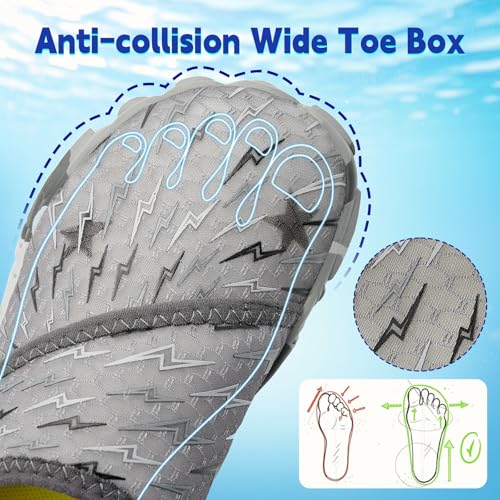 Image of Kids Water Shoes Boys Girls - Wide Toe Box Quick Dry Barefoot Shoes Breathable Non Slip Aqua Athletic Sneakers for Swim Beach Pool Kayak Hiking Sand Walking Travel Essentials (Little Kid /Big Kid)
