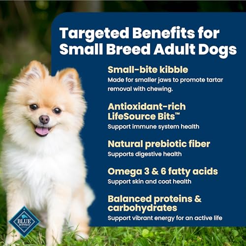 Image of Blue Buffalo Life Protection Formula Chicken & Brown Rice Small Bite Adult Dry Dog Food, Supports Immunity with Antioxidant-Rich LifeSource Bits, Promotes Healthy Muscles, Skin & Coat Health, 15 lbs.