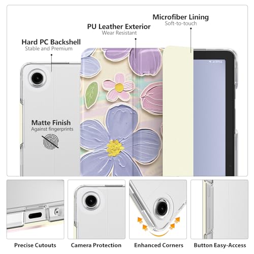 Image of MoKo Trifold Case for Galaxy Tab A9 Plus /A9+ 11 Inch 2023,Oil Painting Flower