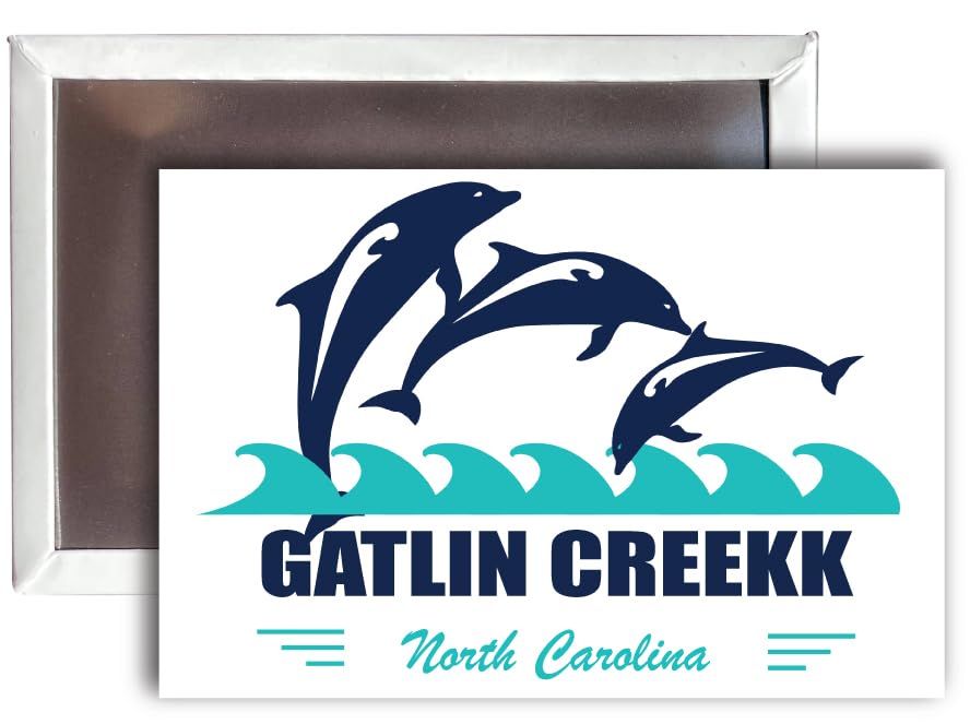 Gatlin Creekk North Carolina Beach Souvenir Fridge Magnet Dolphin Design Single