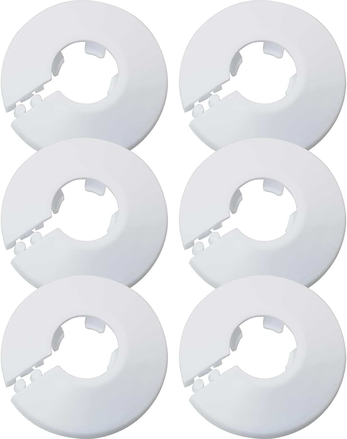 JJHXSM 6pcs Flange Water Pipe Cover Decoration 1.57" PP Plastic Water