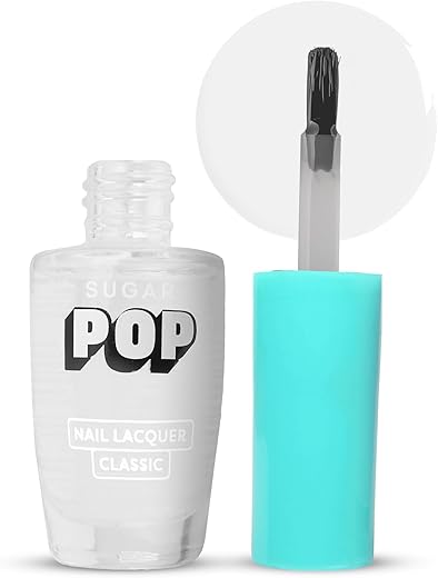 SUGAR POP Nail Lacquer – 27 Crystal Clear (Clear) | Dries in 45 seconds | Chip-resistant | Glossy Finish | High Shine | Nail Polish for Women