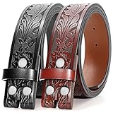 Ceintures occidentales cadeaux pour homme et femme : les ceintures de style cowboy et cowgirl en cuir de qualité répondent à vos besoins de robustesse. Lot de 2 ceintures en cuir très délicates et fonctionnelles pour homme, idéales pour votre famille, vos amis et vous-même.