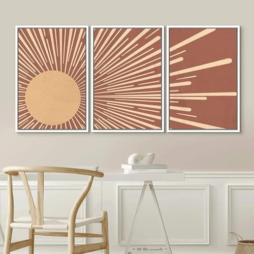 Posters imprimés neutres soleil bohème 70x100 cm sans cadre pour salon