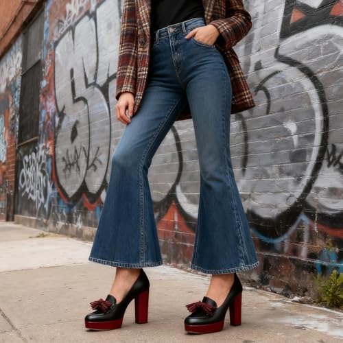 Image of SHODENSE Women Vintage Chunky Platform Loafers Pumps Tassel Round Closed Toe Slip On Suede Block High Heel Dress Loafer Shoes Buckle Strap Oxford Loafers Fringe Pump Dressy Chic Sexy Y2k 4-11 M US