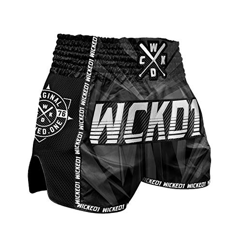 Wicked One Muay Thai - Pantalones cortos de boxeo tailandés (tejido Air-Flow, talla M)