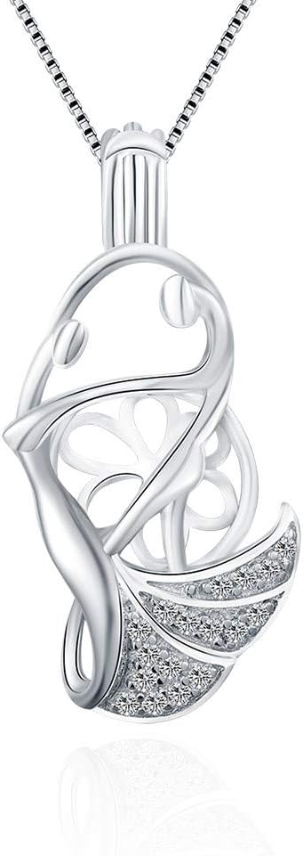 CZ Dancing Couple Cage Pendants for Pearl Jewelry Making Sterling Silver, Design Cage Pendants for Women