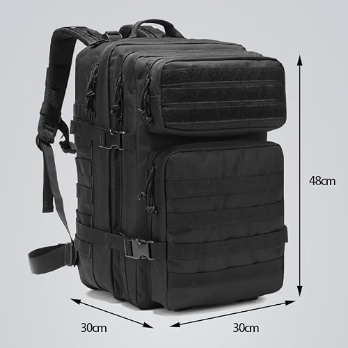 Miniatura 3 de Smallrun Mochilas Tácticas Militares 45l Mochila Del Ejército Gran Capacidad Mochila Crossfit Plegable Impermeable Mochila Montañismo, Senderismo, Acampada Kaki, 45l