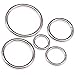 Price comparison product image Swpeet 50 Pcs Sliver Assorted Multi-Purpose Metal O Ring for Hardware Bags Ring Hand DIY Accessories - 15mm, 19mm, 25mm, 32mm, 38mm