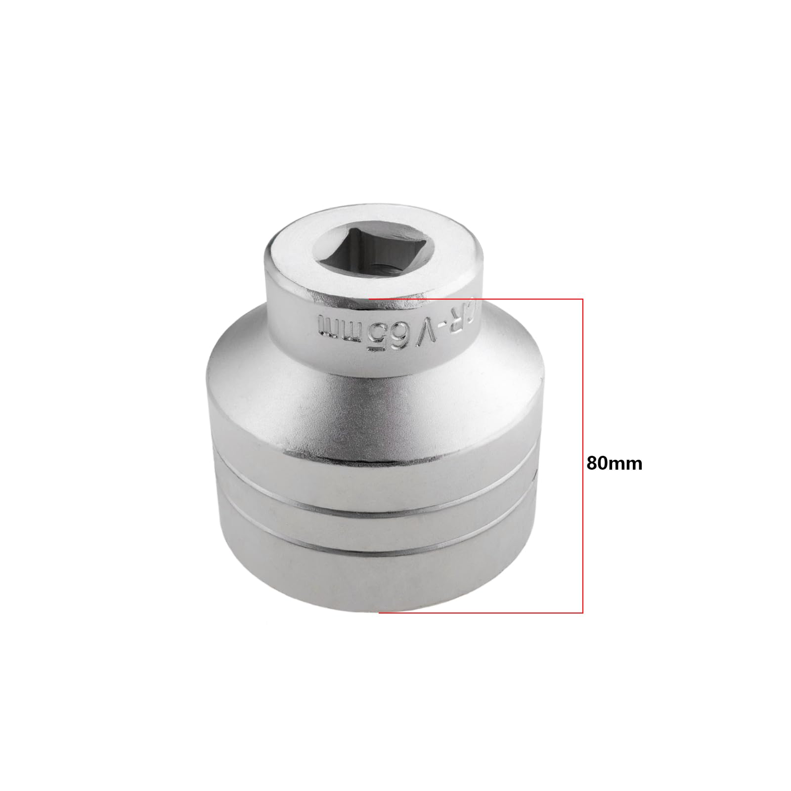 ECSiNG 1 chiave a bussola standard metrica per dado mozzo singolo, 12 punti, 1 pezzo, compatibile con Ford Transit argento (diametro 65 mm)