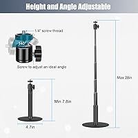 Vista 4 de Soporte para cámara web, soporte de cámara web de 28 pulgadas para escritorio, soporte de cámara web ajustable para Logitech Webcam C922 C930e C920S