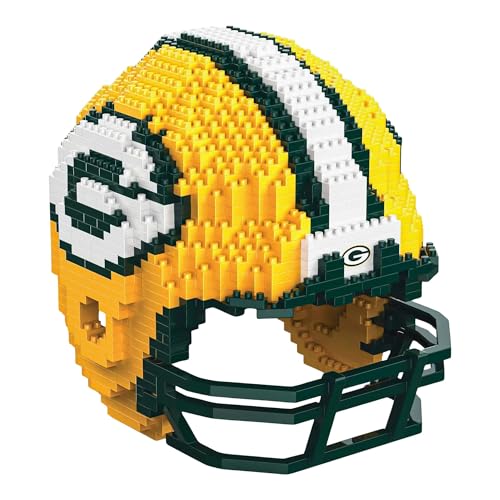 FOCO Green Bay Packers NFL 3D BRXLZ Puzzle Replica Helmet Set, one size