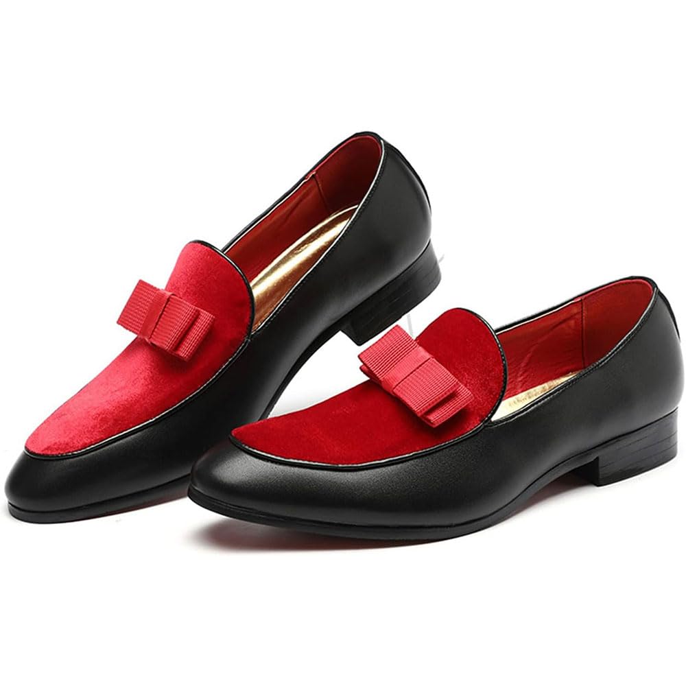 Męskie skórzane buty na co dzień wsuwane mokasyny miękkie vintage luksusowe męskie suknie ślubne buty na studniówkę z kokardą damskie/B/40EU