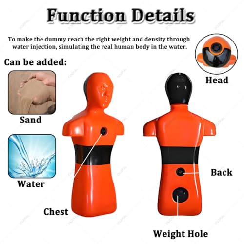 Muñeco de Entrenamiento para Rescate Acuático con 3 Agujeros miniatura 3