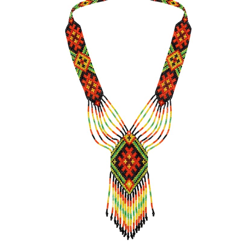 Collier gerdan ukrainien multicolore en perles pour sublimer vos tenues
