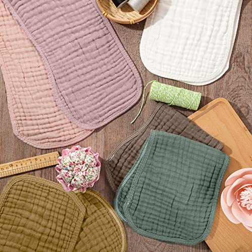 Image of Frienda 6 Pack Muslin Burp Cloths Cotton Large 20''x 9'' Extra Absorbent and Soft Baby Burping Cloth for Baby Boy Girl Unisex(Novel Colors)