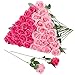 Hoemwarm 36 Pcs Pink, Hot Pink Artificial Roses with Long Stems, Fake Silk Rose Artificial Flowers Bulk for Bridal Wedding Bouquet Centerpiece Ball Arrangement Party Decor