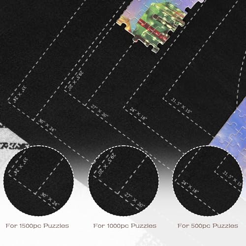 Lavievert Puzzle Mat Roll Up para Rompecabezas de 1500 Piezas con Diseño de Líneas Auxiliares, Tablero Portátil para Adultos, Antideslizante miniatura 3