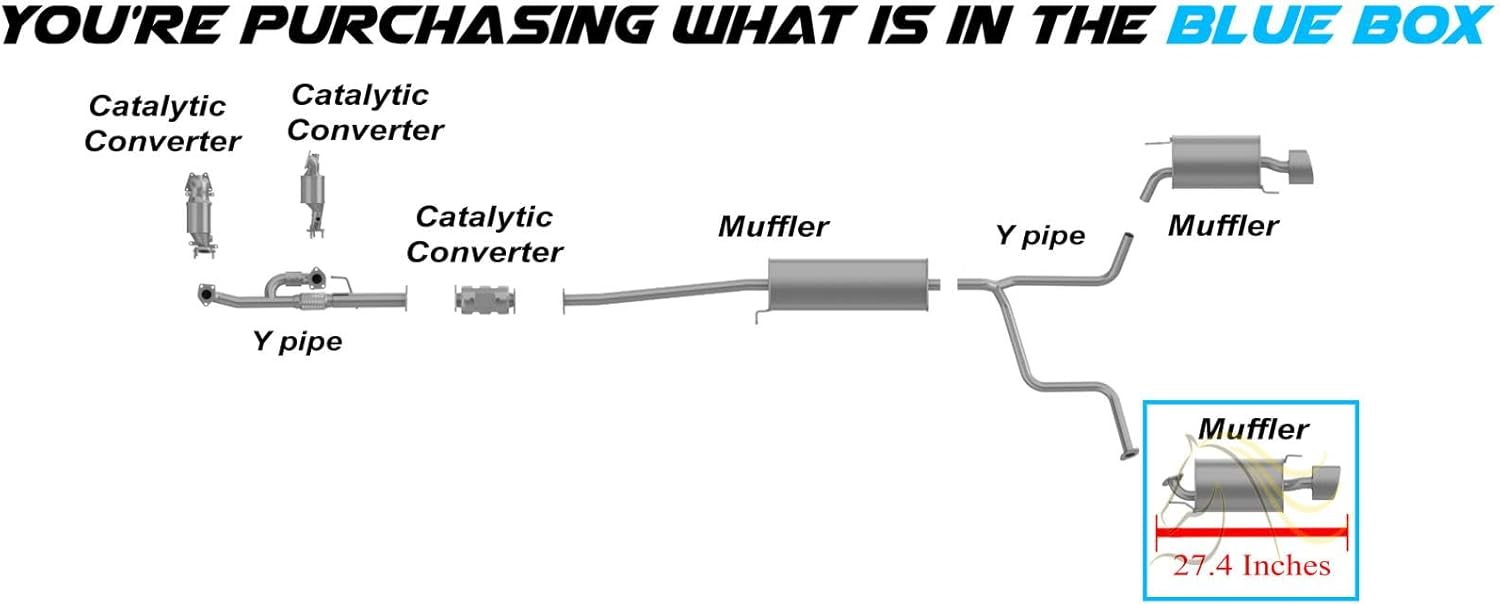 Exhaust Driver Side Muffler Compatible for 2004-2006 Acura MDX 3.5L | Stainless Steel | Northeastern Exhaust | Free Gasket Included | Automotive Replacement Part | Direct-Fit