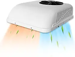 Ar condicionado DC 24 V, aquecimento e frio, elétrico, estacionamento no telhado, trailer, ar condicionado 8800BTU 24 volts ac unidade adequada para caminhão, motorhome trailer, compressor de