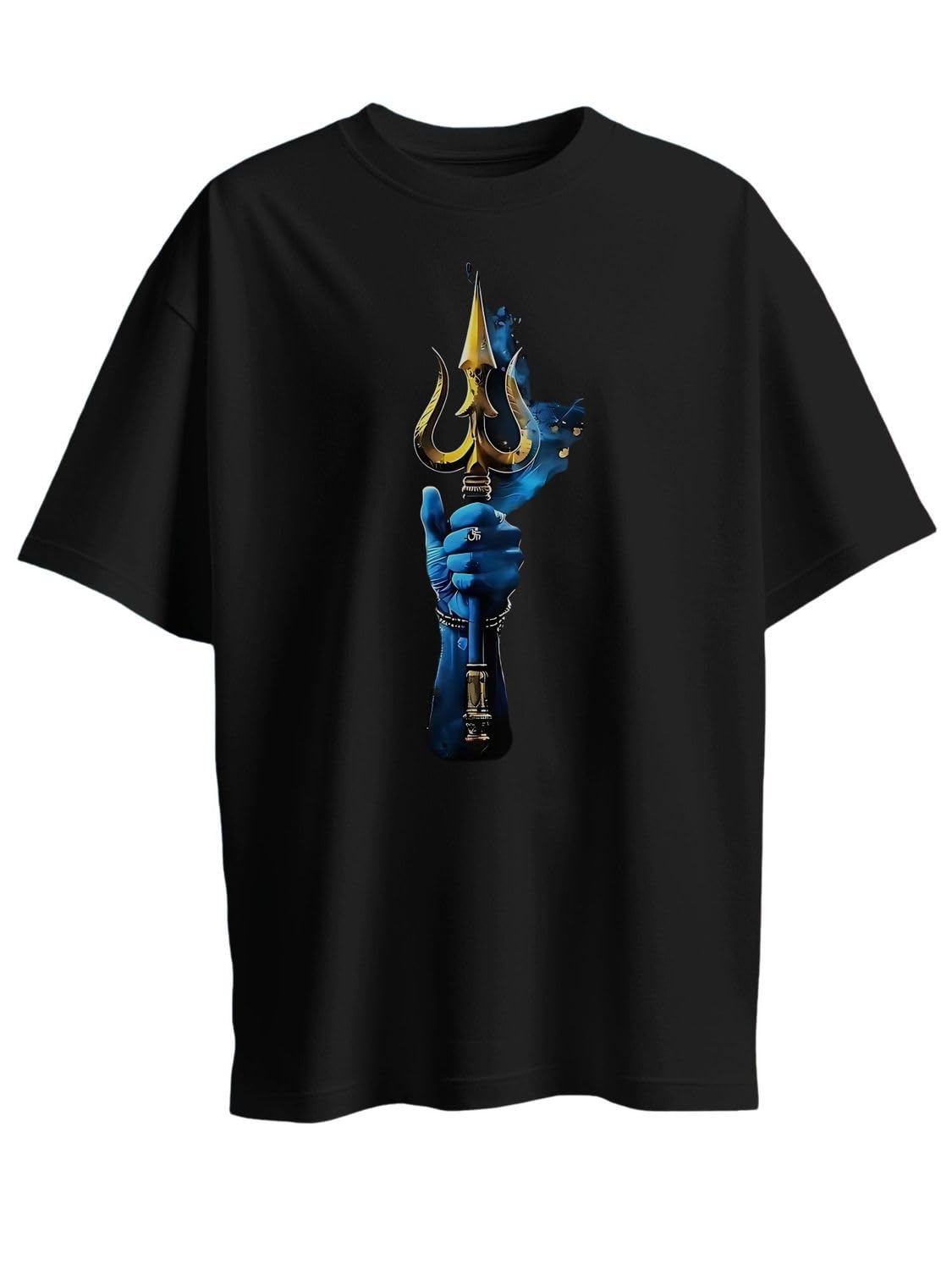 T-Shirt for Men - 100% Pure Cotton Shiva T-Shirt Round Neck | Graphic Print | Neck Half Sleeve | Unisex Regular Fit | 180 GSM | S–5XL | Black, White-image-9