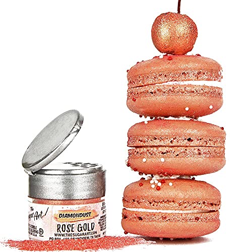 image for Rose Gold Edible Glitter for Drinks, Cocktails, Cake Decorating, Straw