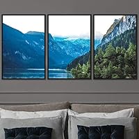 3 Piece Framed Canvas Wall Art Lake Landscape Canvas Prints Home Artwork Decoration for Living Room,Bedroom - 16